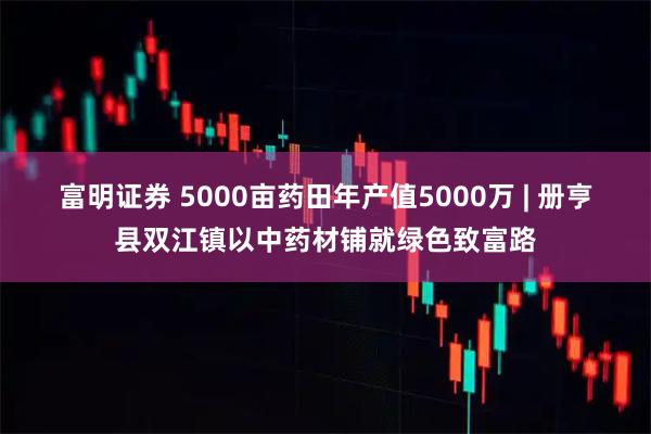 富明证券 5000亩药田年产值5000万 | 册亨县双江镇以中药材铺就绿色致富路